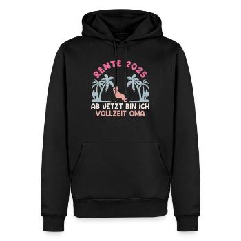 RENTE 2025 JETZT BIN ICH VOLLZEIT OMA Lustiges - Männer Premium Bio Hoodie - Schwarz - Vorne - Nico (187cm)