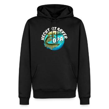 HECHT STARKER OPA Lustiges Angler Outfit - Männer Premium Bio Hoodie - Schwarz - Vorne - Nico (187cm)