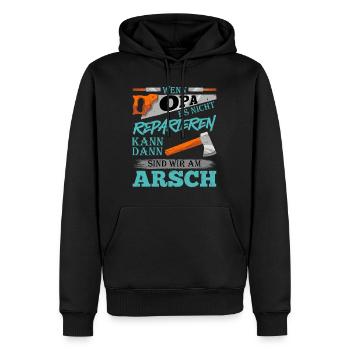 Großvater WENN OPA ES NICHT REPARIEREN KANN - Männer Premium Bio Hoodie - Schwarz - Vorne - Nico (187cm)