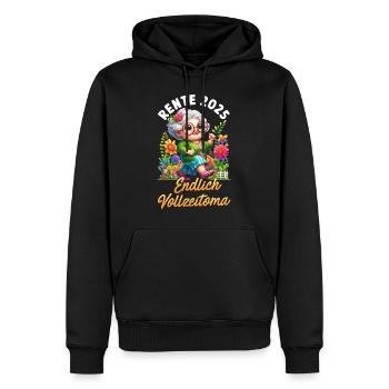 RENTE 2025 ENDLICH VOLLZEIT OMA BIN NICHT FAUL - Männer Premium Bio Hoodie - Schwarz - Vorne - Nico (187cm)