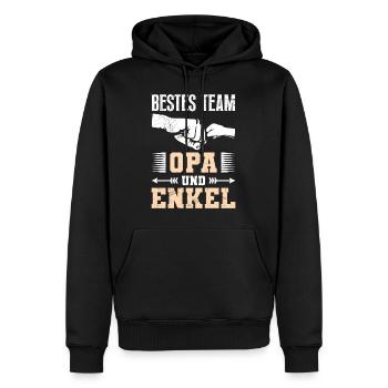 Großvater BESTES TEAM OPA UND ENKEL Geburtstag - Männer Premium Bio Hoodie - Schwarz - Vorne - Nico (187cm)