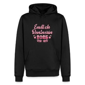 ENDLICH RENTNERIN 2025 Ruhestand Vollzeit Oma - Männer Premium Bio Hoodie - Schwarz - Vorne - Nico (187cm)