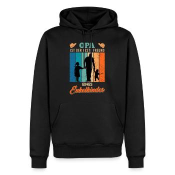 OPA IST DER BESTE FREUND EINES ENKELKINDES - Männer Premium Bio Hoodie - Schwarz - Vorne - Nico (187cm)