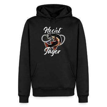 HECHT JÄGER Lustiges Angler Outfit Hecht Angeln - Männer Premium Bio Hoodie - Schwarz - Vorne - Nico (187cm)