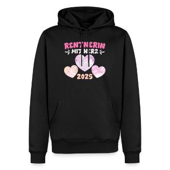 RENTNERIN MIT HERZ 2025 Großmutter Renten - Männer Premium Bio Hoodie - Schwarz - Vorne - Nico (187cm)