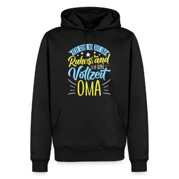 Omi BIN NICHT IM RUHESTAND BIN VOLLZEIT OMA - Männer Premium Bio Hoodie - Schwarz - Vorne - Nico (187cm)