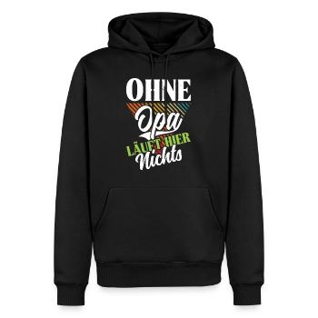 Großvater OHNE OPA LÄUFT HIER NICHTS Lustiges - Männer Premium Bio Hoodie - Schwarz - Vorne - Nico (187cm)