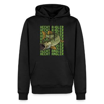 Angler Geburtstag HECHT ANGLER Lustiges Angeln - Männer Premium Bio Hoodie - Schwarz - Vorne - Nico (187cm)