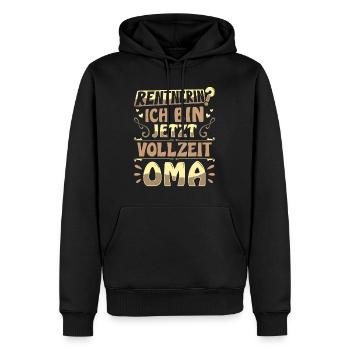 RENTNERIN? ICH BIN JETZT VOLLZEIT OMA Lustiges - Männer Premium Bio Hoodie - Schwarz - Vorne - Nico (187cm)