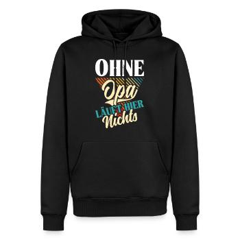 Großvater OHNE OPA LÄUFT HIER NICHTS Lustiges - Männer Premium Bio Hoodie - Schwarz - Vorne - Nico (187cm)