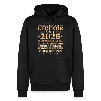 Altersteilzeit Angehende Rente 2025 Frührentner - Männer Premium Bio Hoodie - Schwarz - Vorne - Nico (187cm)