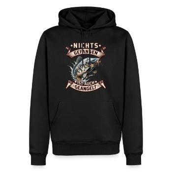 Angler NICHTS GEFANGEN IST AUCH GEANGELT Lustiges - Männer Premium Bio Hoodie - Schwarz - Vorne - Nico (187cm)