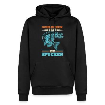 Hecht Angler SCHLUCKEN BABY NICHT SPUCKEN Lustiges - Männer Premium Bio Hoodie - Schwarz - Vorne - Nico (187cm)