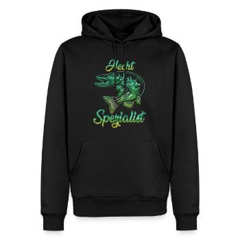 HECHT SPEZIALIST Lustiges Angler Outfit Hecht - Männer Premium Bio Hoodie - Schwarz - Vorne - Nico (187cm)