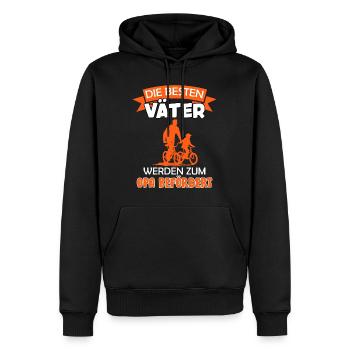 Opi DIE BESTEN VÄTER WERDEN ZUM OPA BEFÖRDERT - Männer Premium Bio Hoodie - Schwarz - Vorne - Nico (187cm)