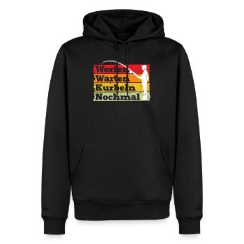 Angler Outfit WERFEN WARTEN KURBELN NOCHMAL Lustig - Männer Premium Bio Hoodie - Schwarz - Vorne - Nico (187cm)