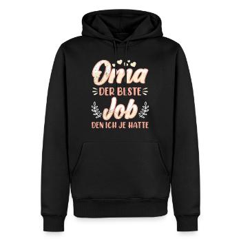 OMA DER BESTE JOB DEN ICH JE HATTE Lustiges - Männer Premium Bio Hoodie - Schwarz - Vorne - Nico (187cm)