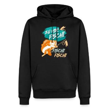 Angler Outfit ZU MIR FISCHI FISCHI FISCHI Lustiges - Männer Premium Bio Hoodie - Schwarz - Vorne - Nico (187cm)