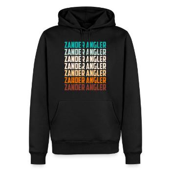 ZANDER ANGLER Lustiges Zander Angeln Donau - Männer Premium Bio Hoodie - Schwarz - Vorne - Nico (187cm)