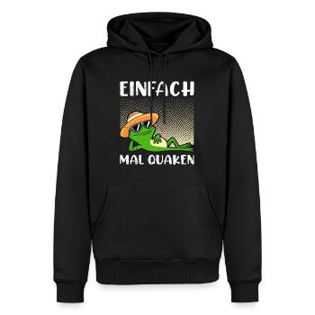 Frosch Kostüm EINFACH MAL QUAKEN Lustiges Fasching - Männer Premium Bio Hoodie - Schwarz - Vorne - Nico (187cm)