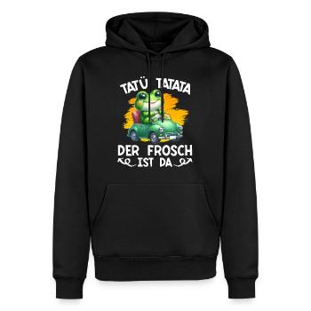 Karneval TATÜ TATATA DER FROSCH IST DA Lustiges - Männer Premium Bio Hoodie - Schwarz - Vorne - Nico (187cm)