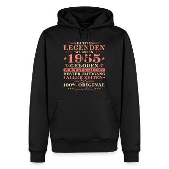 Jahrgang 1955 Perfekt Gealtert Geburtstag Geschenk - Männer Premium Bio Hoodie - Schwarz - Vorne - Nico (187cm)