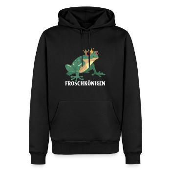 Karneval FROSCHKÖNIGIN Lustiges Frosch Kostüm - Männer Premium Bio Hoodie - Schwarz - Vorne - Nico (187cm)
