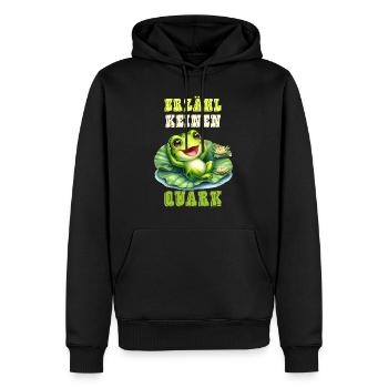 Froschkostüm ERZÄHL KEINEN QUARK Lustiges - Männer Premium Bio Hoodie - Schwarz - Vorne - Nico (187cm)