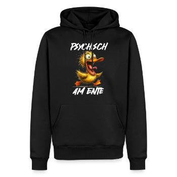 Karneval Ente BIN TOTAL AM ENTE Lustiges - Männer Premium Bio Hoodie - Schwarz - Vorne - Nico (187cm)