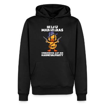 Kölner Karneval HELAU MADAFAKAS Lustiges Enten - Männer Premium Bio Hoodie - Schwarz - Vorne - Nico (187cm)