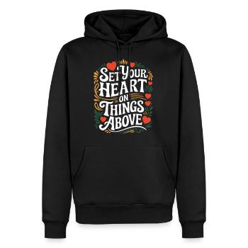 Set Your Heart On Things Above 6 - Männer Premium Bio Hoodie - Schwarz - Vorne - Nico (187cm)