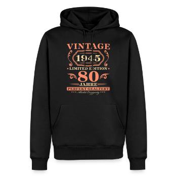 Vintage 1945 Jahrgang 80. Geburtstag Geschenk - Männer Premium Bio Hoodie - Schwarz - Vorne - Nico (187cm)