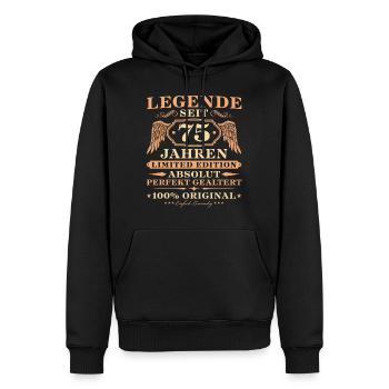 75 Jahre Einfach Einmalig 75. Geburtstag - Männer Premium Bio Hoodie - Schwarz - Vorne - Nico (187cm)