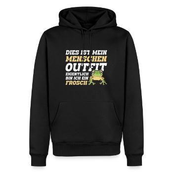 Froschkostüm Karneval Party DAS IST MEIN MENSCHEN - Männer Premium Bio Hoodie - Schwarz - Vorne - Nico (187cm)