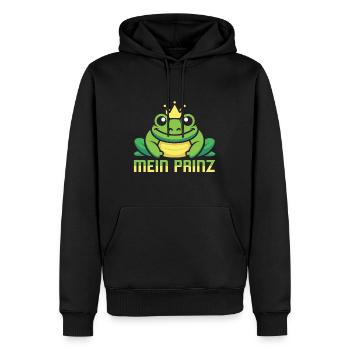 Karneval Party Männer MEIN PRINZ Lustiges Frosch - Männer Premium Bio Hoodie - Schwarz - Vorne - Nico (187cm)
