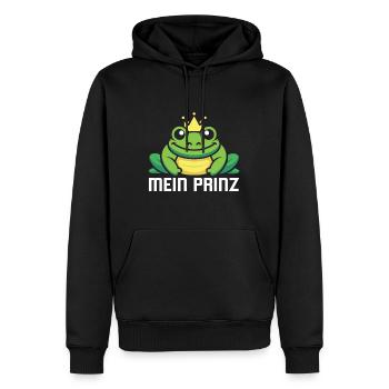Karneval Party Männer MEIN PRINZ Lustiges Frosch - Männer Premium Bio Hoodie - Schwarz - Vorne - Nico (187cm)
