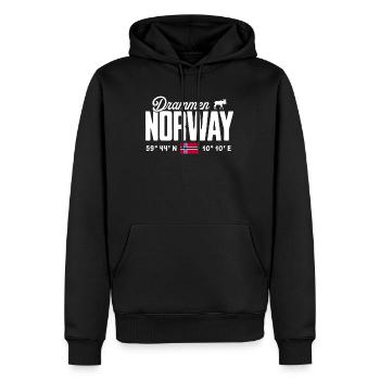 Norway Norway Norge Scandinavia Drammen - Men’s Premium Organic Hoodie - black - Front - Nico (187cm)