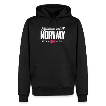 Norway Norway Norge Scandinavia Kristiansand - Men’s Premium Organic Hoodie - black - Front - Nico (187cm)