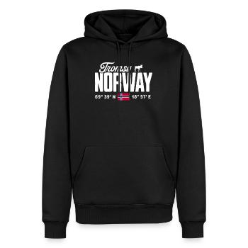 Norwegen Norway Norge Skandinavien Tromsø - Männer Premium Bio Hoodie - Schwarz - Vorne - Nico (187cm)