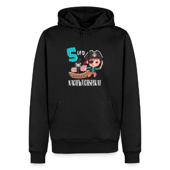 5ème anniversaire enfants pirate bateau pirate - Sweat à capuche Premium bio Homme - noir - Devant - Nico (187cm)