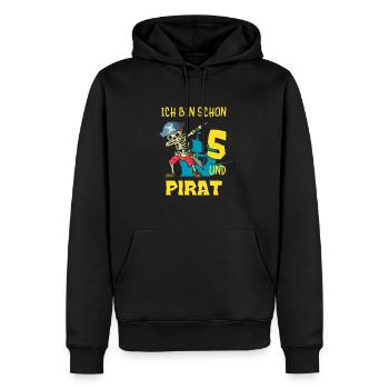 Kinder Pirat Dabbing Skelett 5 Jahre Geburtstag - Männer Premium Bio Hoodie - Schwarz - Vorne - Nico (187cm)