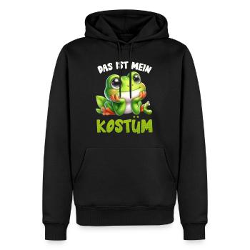 Karneval Party Frosch DAS IST MEIN FROSCH KOSTÜM - Männer Premium Bio Hoodie - Schwarz - Vorne - Nico (187cm)
