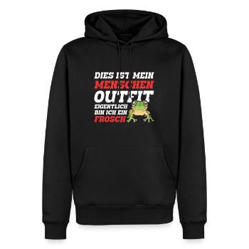 Froschkostüm Karneval Party DAS IST MEIN MENSCHEN - Männer Premium Bio Hoodie - Schwarz - Vorne - Nico (187cm)