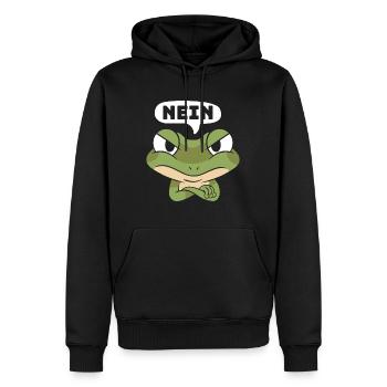 Faschingsparty NEIN Lustiger Frosch Karneval - Männer Premium Bio Hoodie - Schwarz - Vorne - Nico (187cm)