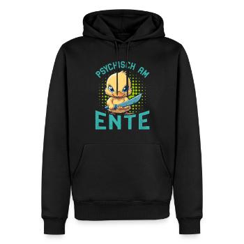Karneval Enten PSYCHISCH AM ENTE Lustiges - Männer Premium Bio Hoodie - Schwarz - Vorne - Nico (187cm)