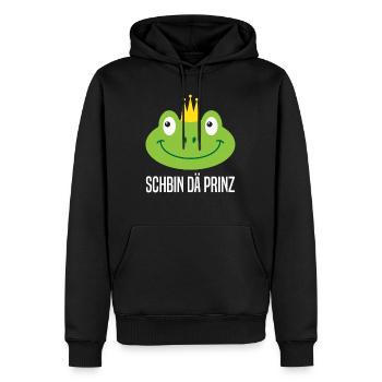 Froschkostüm SCHBIN DA PRINZ Lustiges Faschings - Männer Premium Bio Hoodie - Schwarz - Vorne - Nico (187cm)