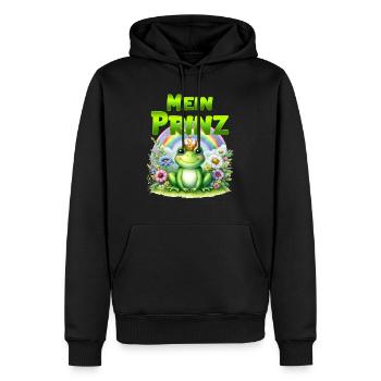 Froschkostüm Karneval MEIN PRINZ Lustiges - Männer Premium Bio Hoodie - Schwarz - Vorne - Nico (187cm)