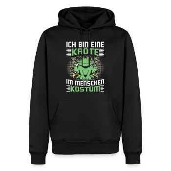 Karneval Kostüm Party BIN EINE KRÖTE DAS IST MEIN - Männer Premium Bio Hoodie - Schwarz - Vorne - Nico (187cm)