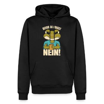 Froschkostüm BEVOR DU FRAGST NEIN! Lustiges - Männer Premium Bio Hoodie - Schwarz - Vorne - Nico (187cm)