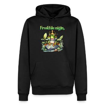 Froschkostüm FROSCHKÖNIGIN Lustiges Karneval - Männer Premium Bio Hoodie - Schwarz - Vorne - Nico (187cm)